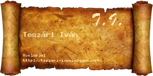 Teszári Iván névjegykártya